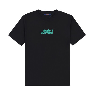 루이비통 남성 블랙 크루넥 반팔티 - Mens Black Tshirts - lou04862x