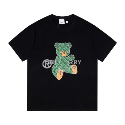 버버리 남/녀 블랙 크루넥 반팔티 - Unisex Black Tshirts - Bur04359x