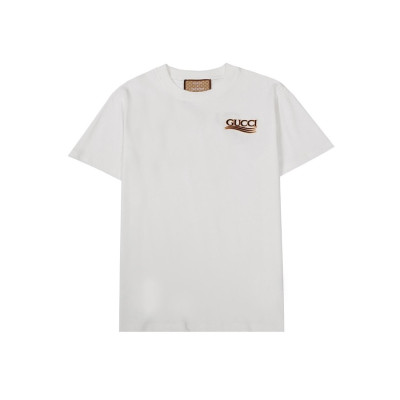 구찌 남/녀 화이트 크루넥 반팔티 - Unisex White Tshirts - guc04882x