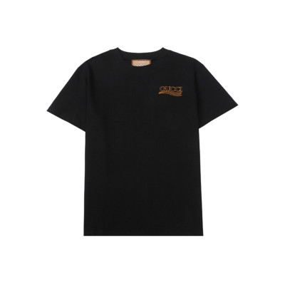 구찌 남/녀 블랙 크루넥 반팔티 - Unisex Black Tshirts - guc04883x