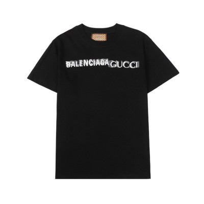 발렌시아가 남성 크루넥 블랙 반팔티 - Mens Black Tshirts - bal01562x