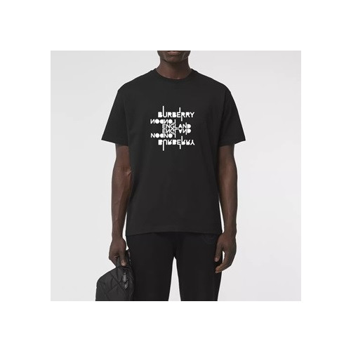 버버리 남성 블랙 크루넥 반팔티 - Mens Black Tshirts - Bur04366x