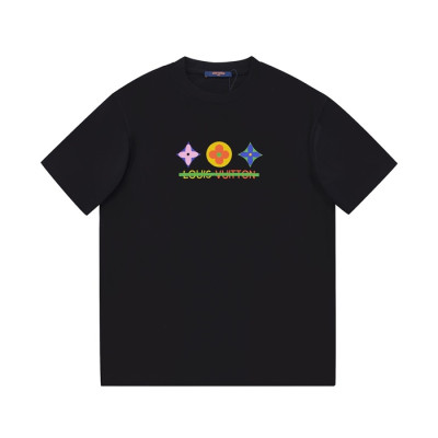 루이비통 남성 블랙 크루넥 반팔티 - Mens Black Tshirts - lou04923x