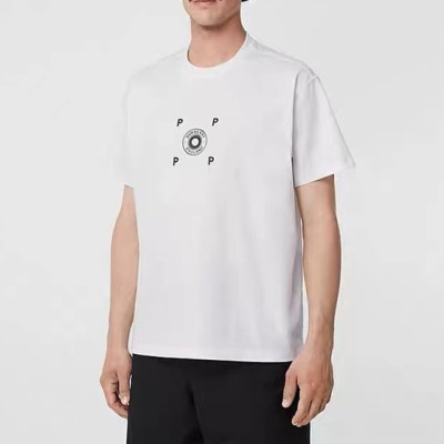 버버리 남성 화이트 크루넥 반팔티 - Mens White Tshirts - Bur04377x