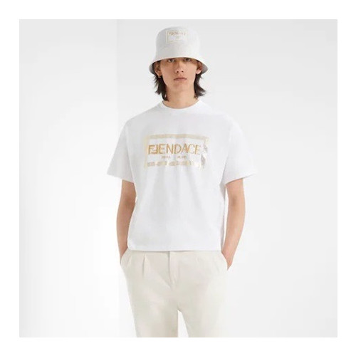 펜디 남성 화이트 크루넥 반팔티 - Mens White Tshirts - fen01243x