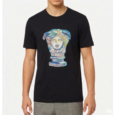 베르사체 남성 블랙 크루넥 반팔티 - Mens Black Tshirts - ver0905x