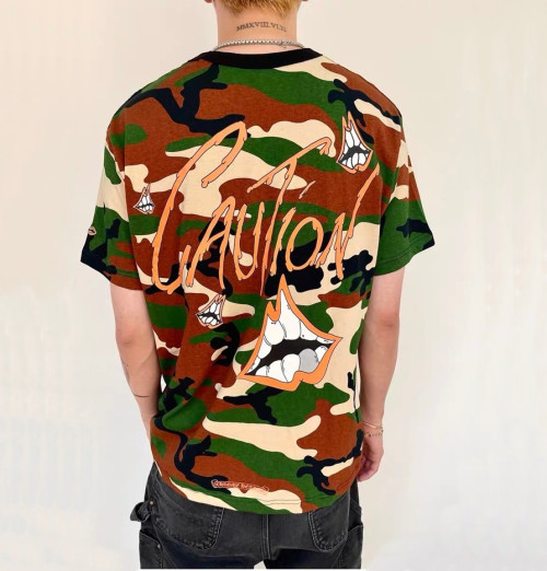 크롬하츠 남성 크루넥 그린 반팔티 - Mens Green Tshirts - chr0447x