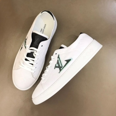 루이비통 남성 클래식 화이트 스니커즈 - Mens White Sneakers - lou04957x