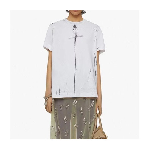 지방시 남성 크루넥 화이트 반팔티 - Mens White Tshirts - giv0747x