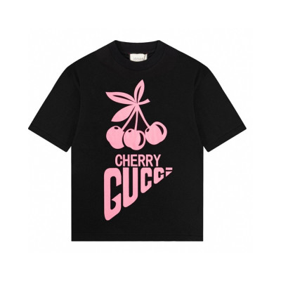 구찌 남/녀 블랙 크루넥 반팔티 - Unisex Black Tshirts - guc04930x