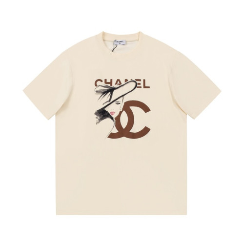 샤넬 남/녀 크루넥 아이보리 반팔티 - Unisex Ivory Tshirts - chl0907x