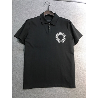 크롬하츠 남성 블랙 폴로 반팔티 - Mens Black Tshirts - chr0228x