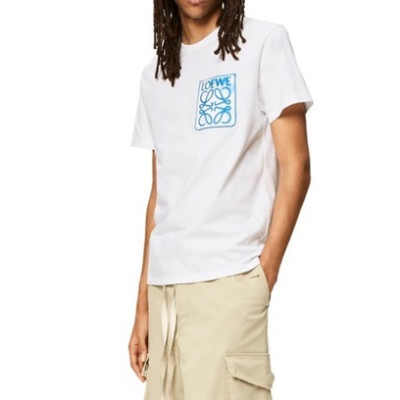 로에베 남/녀 이니셜 화이트 반팔티 - Unisex White Tshirts - loe0626x