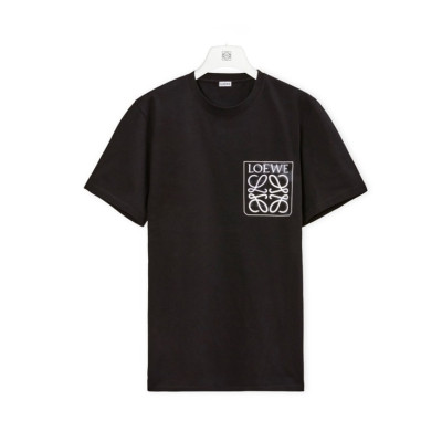 로에베 남/녀 이니셜 블랙 반팔티 - Unisex Black Tshirts - loe0628x