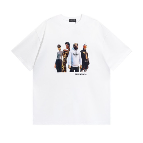 발렌시아가 남성 크루넥 화이트 반팔티 - Mens White Tshirts - bal01595x