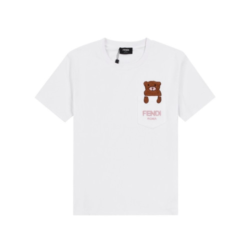 펜디 남/녀 화이트 크루넥 반팔티 - Fendi Unisex White Tshirts - fen01254x