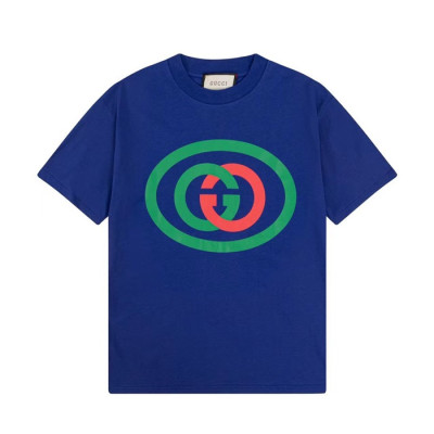 구찌 남/녀 블루 크루넥 반팔티 - Unisex Blue Tshirts - guc04946x