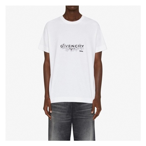 지방시 남성 크루넥 화이트 반팔티 - Mens White Tshirts - giv0753x