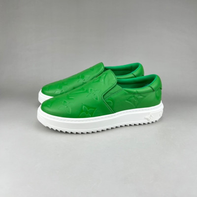 루이비통 남/녀 모노그램 그린 로퍼 - Unisex Green Loafer - lou05034x