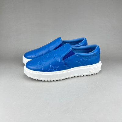 루이비통 남/녀 모노그램 블루 로퍼 - Unisex Blue Loafer - lou05035x