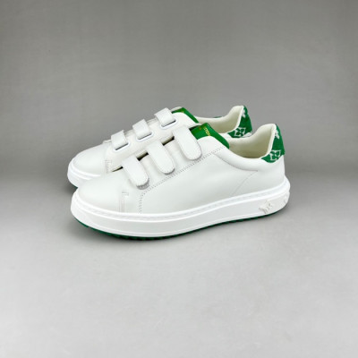 루이비통 남/녀 벨크로 화이트 스니커즈 - Mens Unisex Sneakers - lou05043x