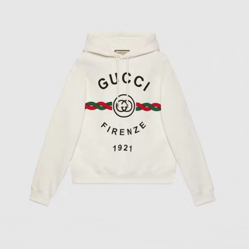 구찌 남/여 트렌디 화이트 후드티 - Unisex White Hoodie - guc04965x