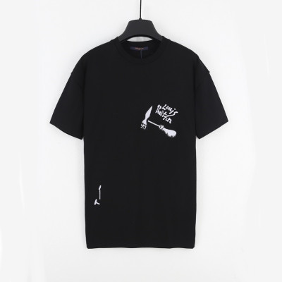 루이비통 남성 블랙 크루넥 반팔티 - Mens Black Tshirts - lou05051x