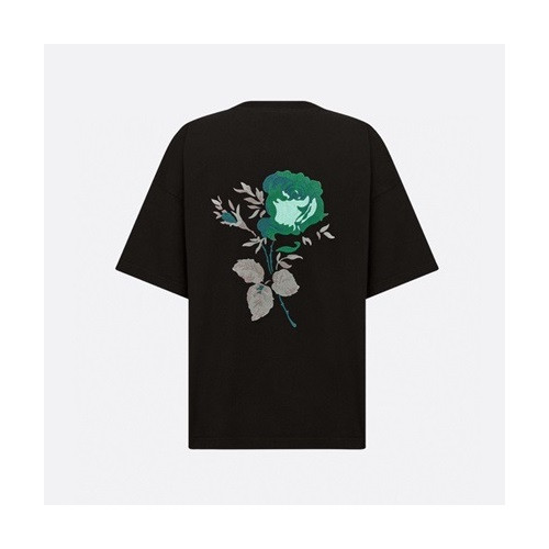 디올 남성 블랙 크루넥 반팔티 - Mens Black Tshirts - dio01985x