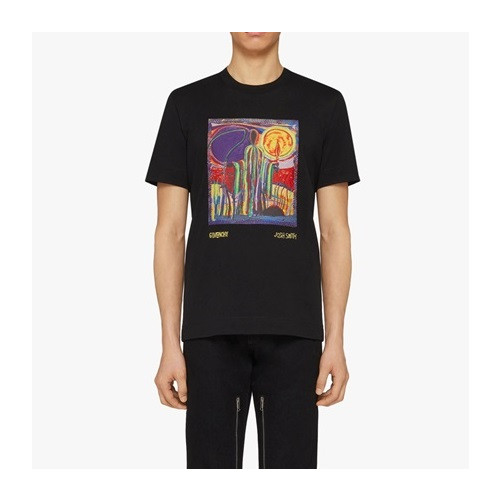 지방시 남성 크루넥 블랙 반팔티 - Mens Black Tshirts - giv0791x