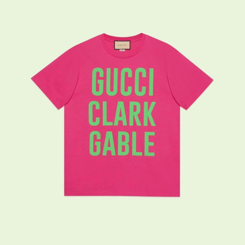 구찌 남/녀 핑크 크루넥 반팔티 - Unisex Pink Tshirts - guc05007x
