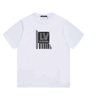 루이비통 남성 화이트 크루넥 반팔티 - Mens White Tshirts - lou05109x