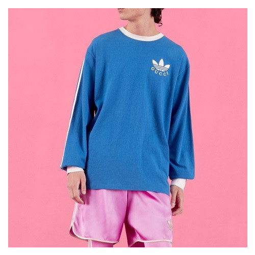 구찌 남/녀 캐쥬얼 블루 맨투맨 - Unisex Blue Tshirts - Guc05013x