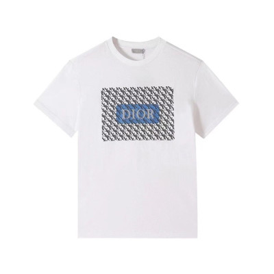 디올 남성 화이트 크루넥 반팔티 - Mens White Tshirts - dio01993x