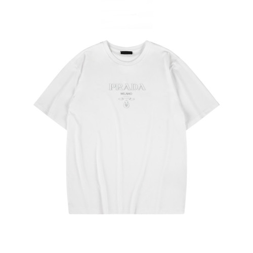 프라다 남성 크루넥 화이트 반팔티 - Mens White Tshirts - Pra02744x