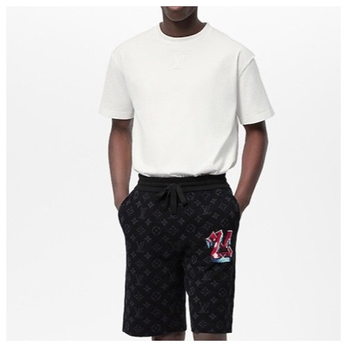 루이비통 남성 블랙 반바지 - Mens Black Half-pants - lou05126x