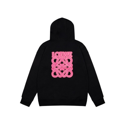 로에베 남/녀 캐쥬얼 블랙 후드티 - Unisex Black Hoodie - loe0631x