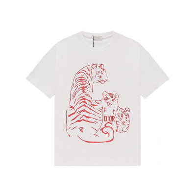 디올 남성 화이트 크루넥 반팔티 - Mens White Tshirts - dio02025x