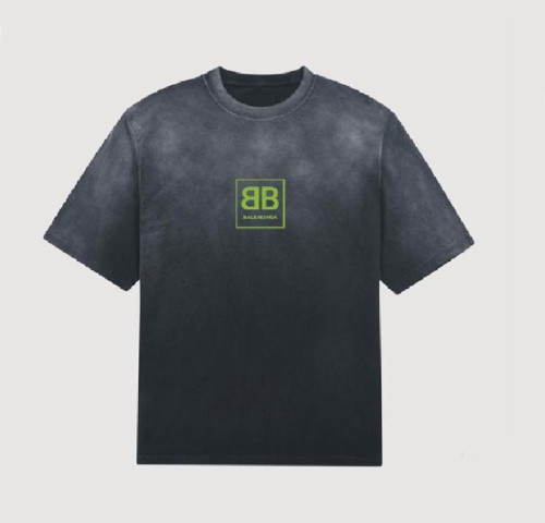 발렌시아가 남성 크루넥 블랙 반팔티 - Mens Black Tshirts - bal01643x