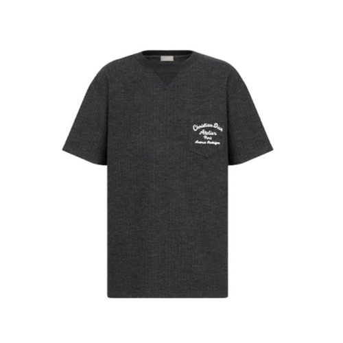 디올 남성 그레이 크루넥 반팔티 - Mens Gray Tshirts - dio02036x