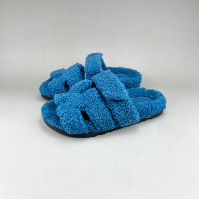 에르메스 남/녀 블루 퍼슬리퍼 - Unisex Blue Slippers - her0857x