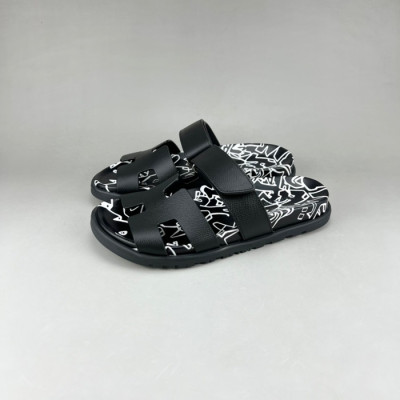 에르메스 남/녀 트렌디 블랙 슬리퍼 - Unisex Black Slippers - her0872x