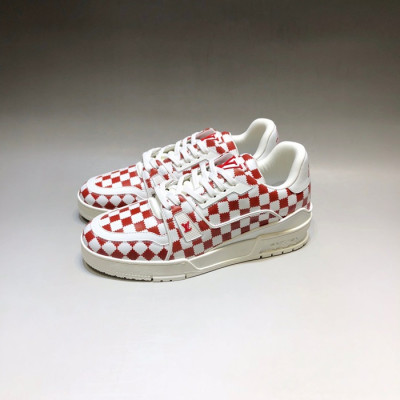 루이비통 남성 트렌디 레드 스니커즈 - Mens Red Sneakers - lou05170x