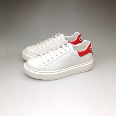 프라다 남성 클래식 화이트 스니커즈 - Mens White Sneakers - pra02768x