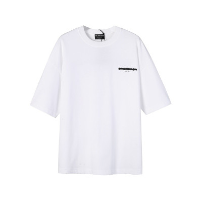 발렌시아가 남성 크루넥 화이트 반팔티 - Mens White Tshirts - bal01668x