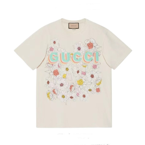 구찌 남/녀 화이트 크루넥 반팔티 - Unisex White Tshirts - guc05107x