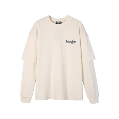 발렌시아가 남성 캐쥬얼 아이보리 맨투맨 - Mens Ivory Tshirts - bal01673x