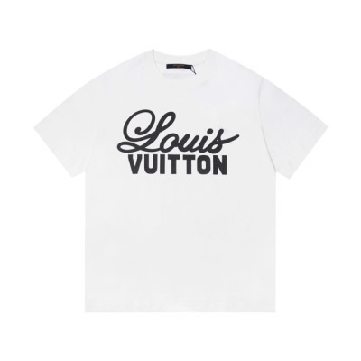 루이비통 남성 화이트 크루넥 반팔티 - Mens White Tshirts - lou05193x