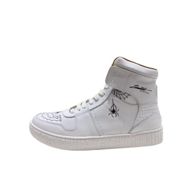 필립플레인 남성 하이탑 화이트 스니커즈 - Mens White Sneakers - phi0161x