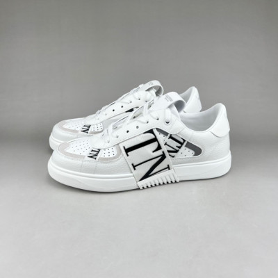 발렌티노 남/녀 Logo 화이트 스니커즈 - Unisex White Sneakers - val0299x