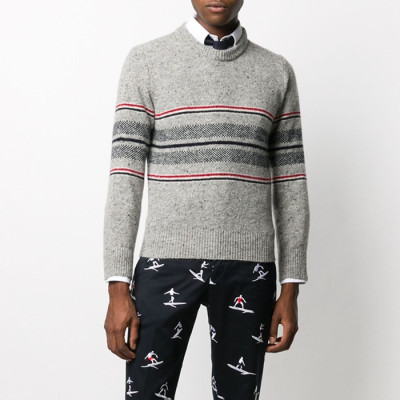 톰브라운 남성 라운드 니트 - Thom Browne Mens Gray Knit - thom0587x